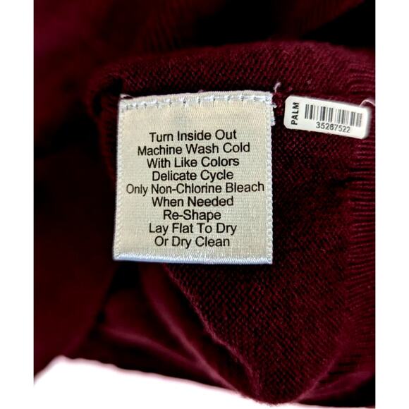.Jos A Bank Traveller 100% Merino wool mock neck Mens Sweater  Sz L Burgundy EUC - Picture 3 of 7